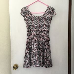 patterned skater dress ☆ size small